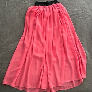 Long Maxi skirt - pink Schiffon skirt Size S